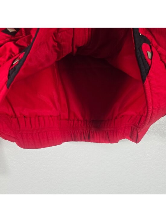 Obermeyer Vintage Nylon Puffer Ski Jacket Women Size 8 Red Zip Pockets Winter